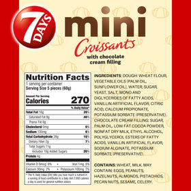 7 Days chocolate-filled croissant pouches offer a portable treat anytime.