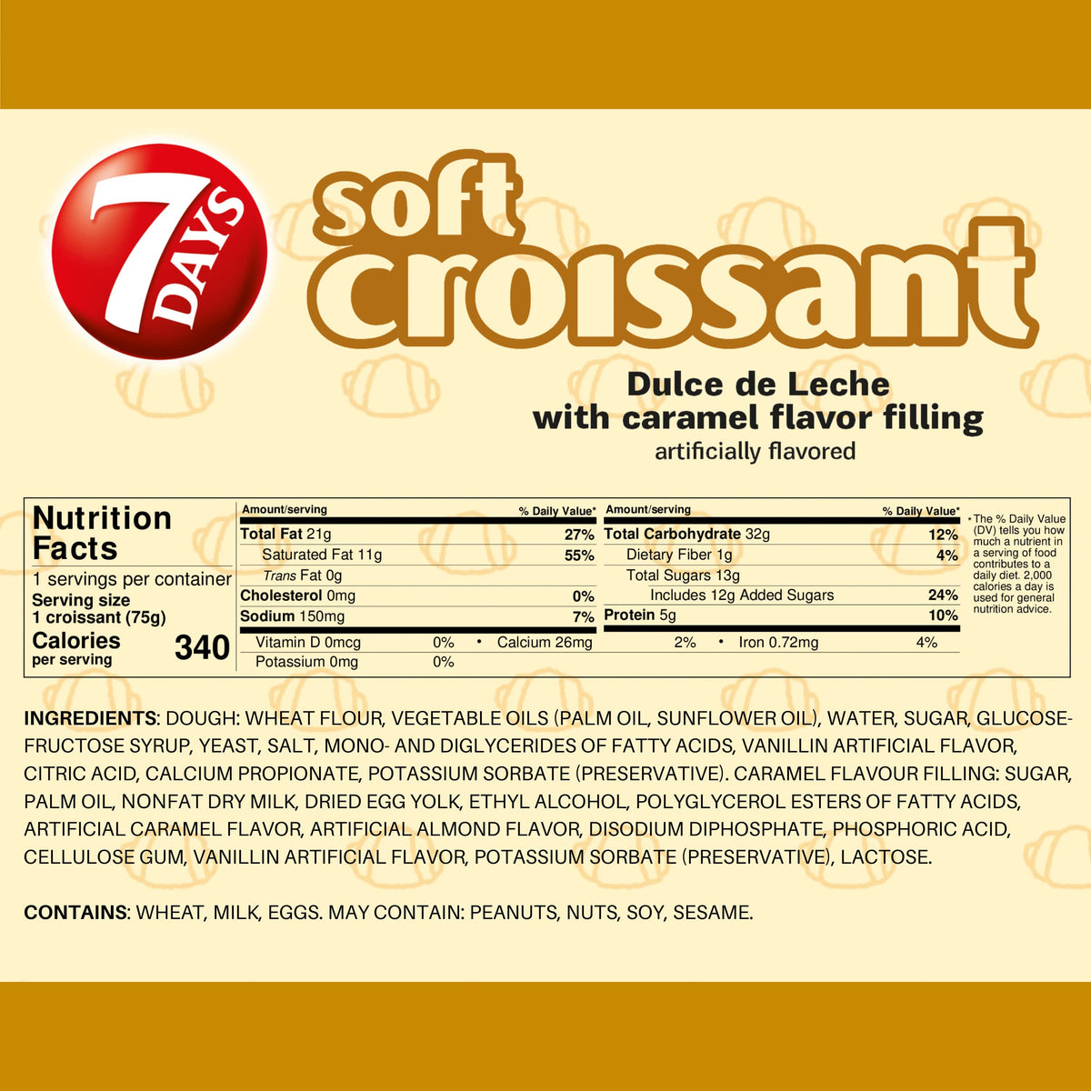 7 Days non-GMO croissant, GMO-free snack option for quick indulgence.