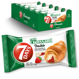 7 Days soft croissant strawberry on-the-go: convenient breakfast snack.