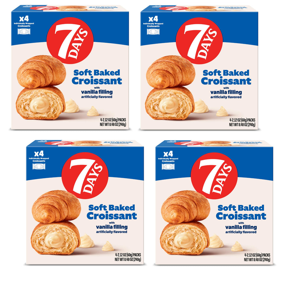 7Days Soft Croissant with vanilla filling for quick breakfast