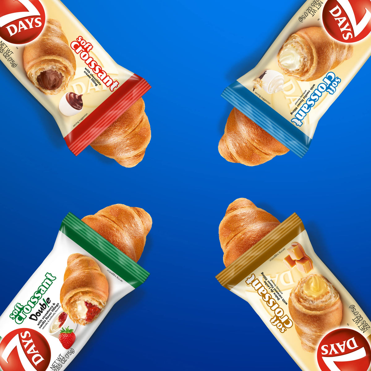 7 Days Soft Croissant Variety Pack strawberry vanilla – fruity twist for snacking.
