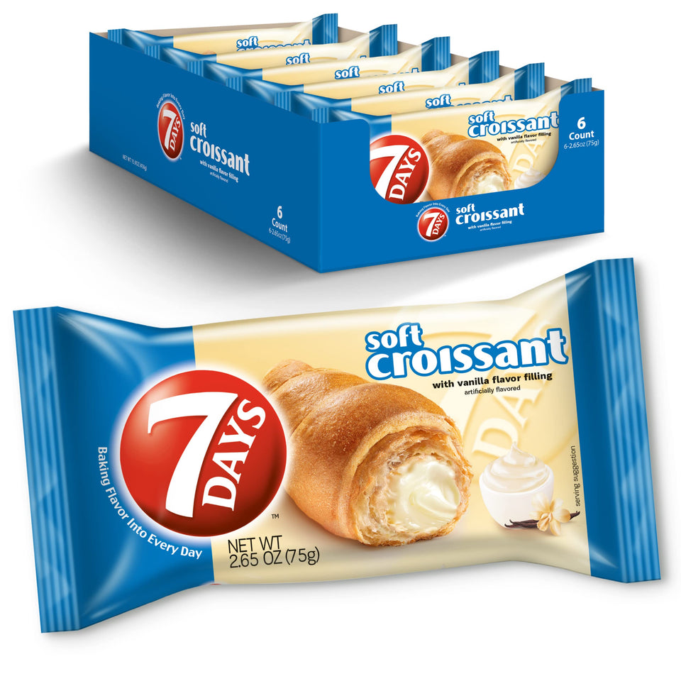 7Days Vanilla Croissant with soft texture, ideal for a cozy breakfast
