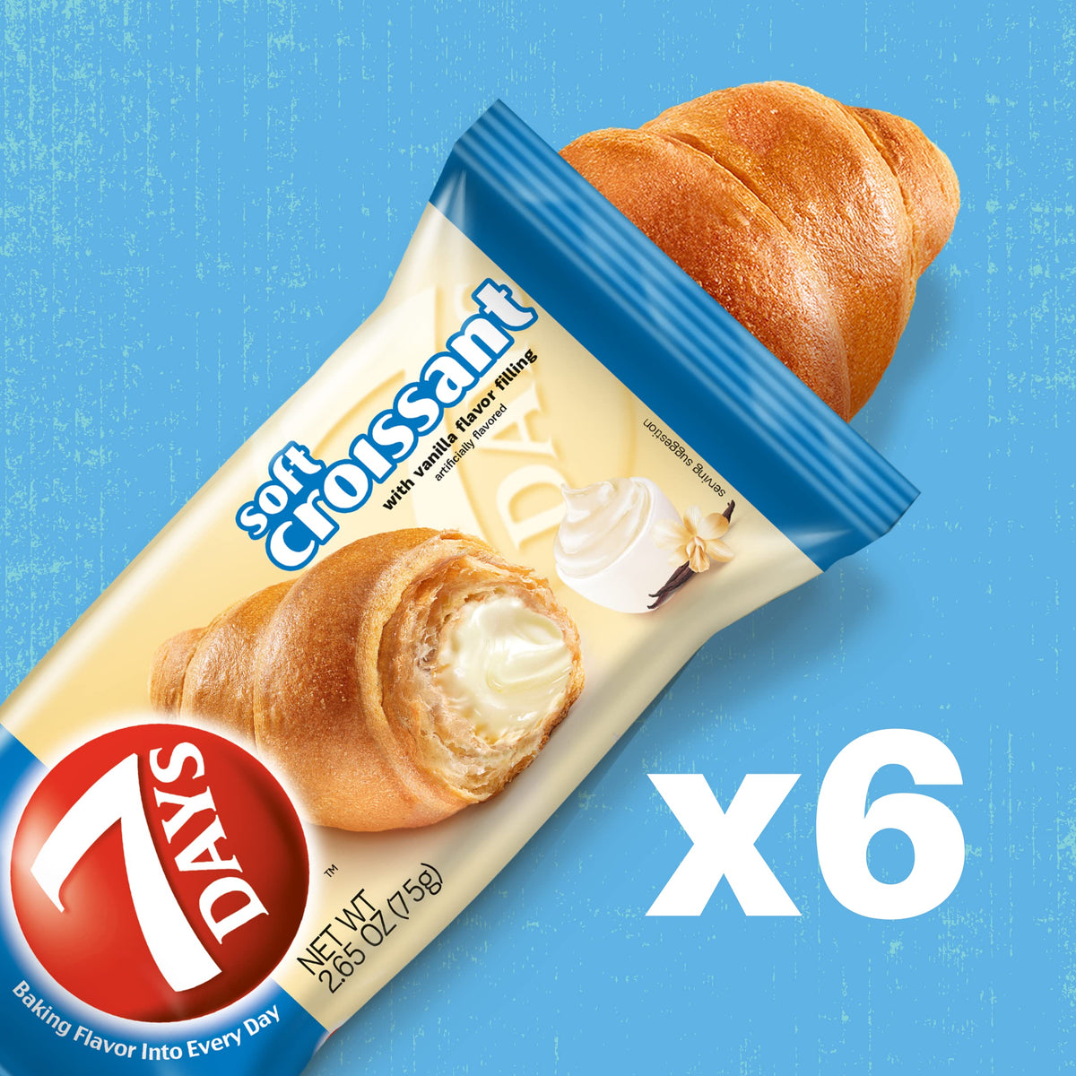 7Days Vanilla Croissant unwrapped, ready-to-eat for quick mornings