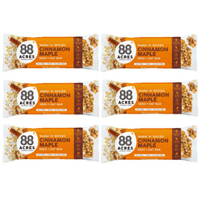88 Acres Cinnamon Maple granola bars packaging, convenient lunchbox option.