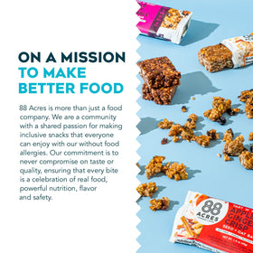88 Acres individually wrapped bars, easy lunchbox-friendly on-the-go.