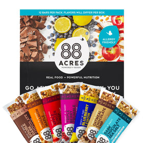 88 Acres Granola Bars Variety Pack packaging shown, ideal for school lunches and on-the-go snacks.