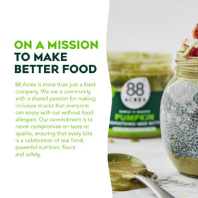 88 Acres pumpkin seed butter in bowl makes oatmeal a protein-rich meal.