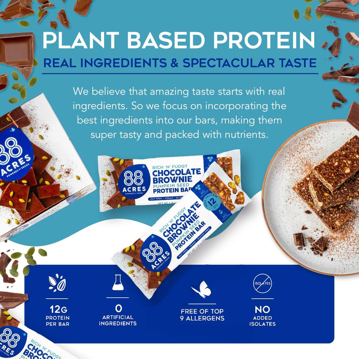 88 Acres pumpkin seed protein bars on the go for backpacks and gym bags.