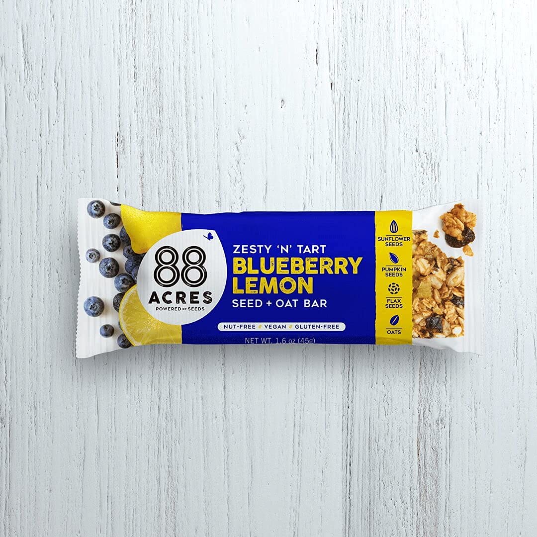 Backpack-ready snack: 88 Acres Blueberry Lemon Bar on the go