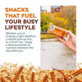 88 Acres Cinnamon Maple bars ingredients spread with seeds and oats.