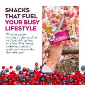 88 Acres Granola Bar Triple Berry Crumble packed for travel and hikes
