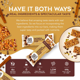 88 Acres granola bars show chewy oatmeal chocolate chip texture