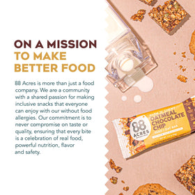 88 Acres granola bars ingredients: seeds and oats, allergen-free formula
