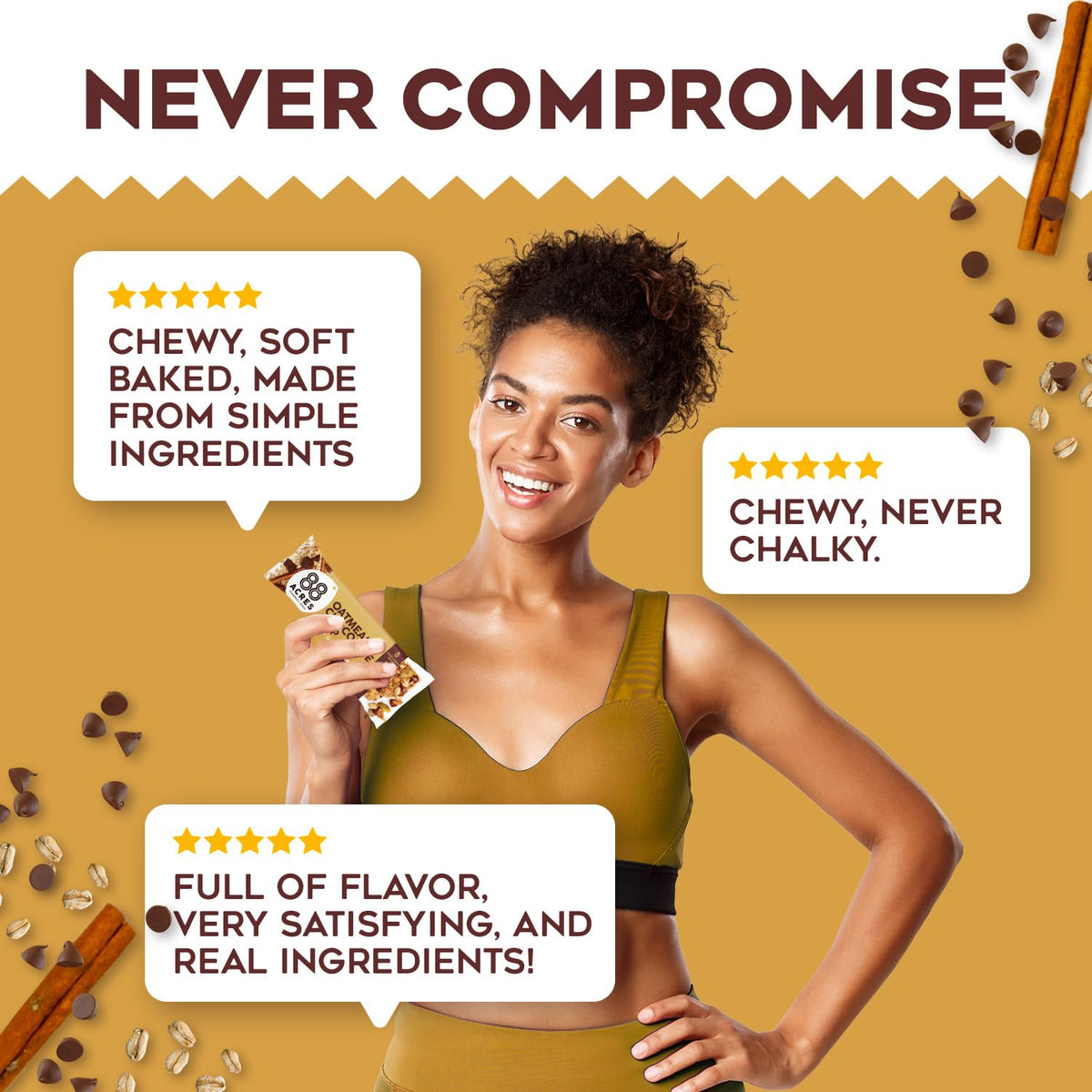 88 Acres granola bars on-the-go pack in hand, convenient snack