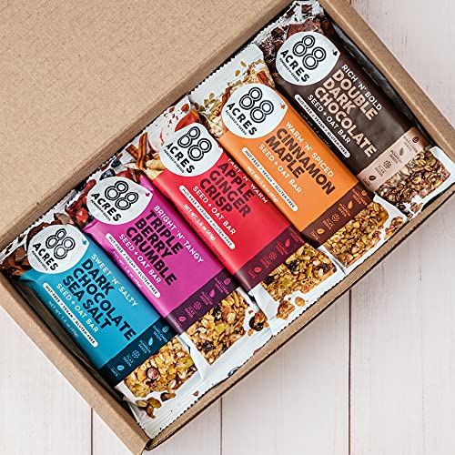 88 Acres plant-based energy granola bar powered by seeds for active days.