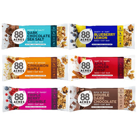 88 Acres Granola Bars Variety Pack packaging, perfect for school lunches and travel.