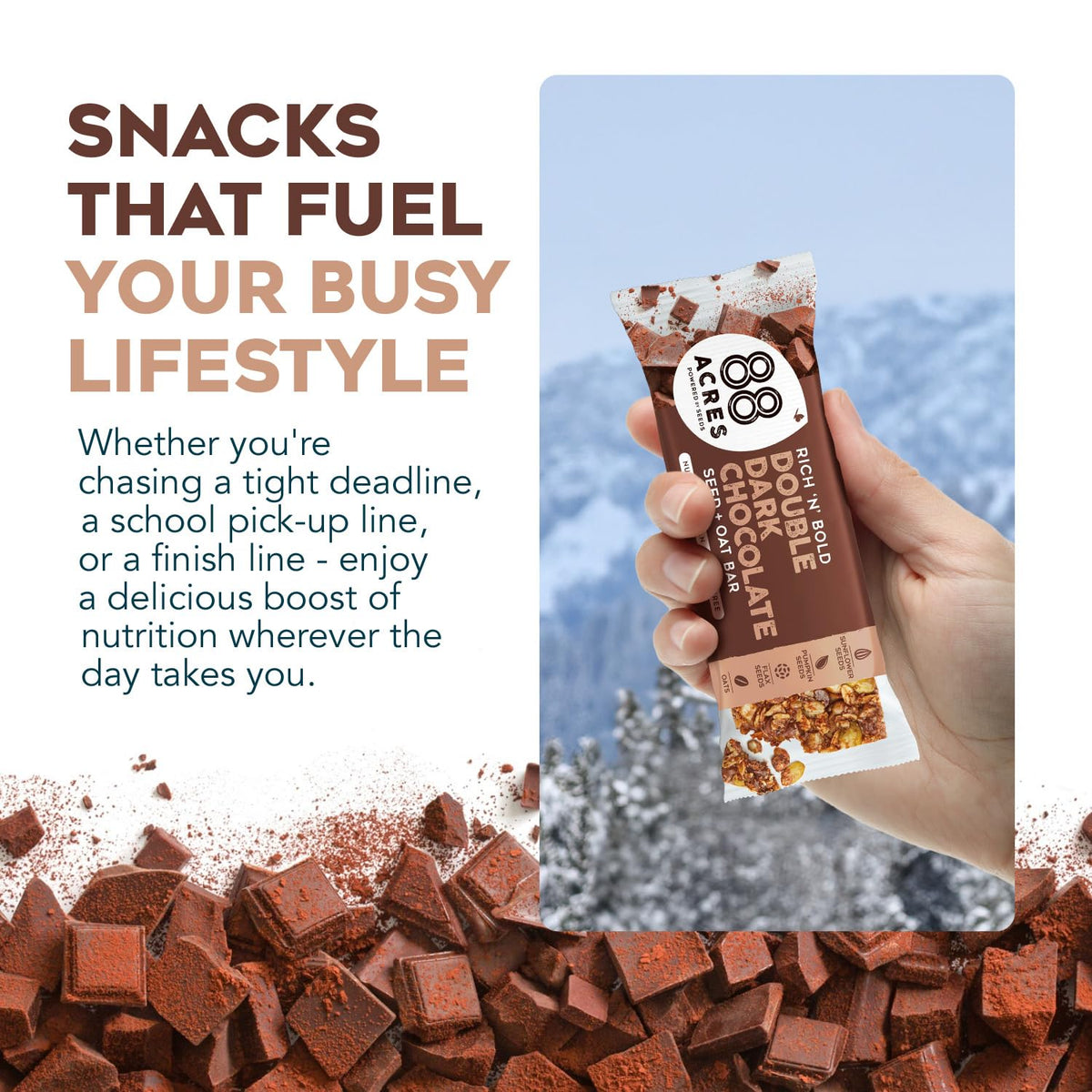 88 Acres lunchbox-friendly bar perfect for pre or post workout.
