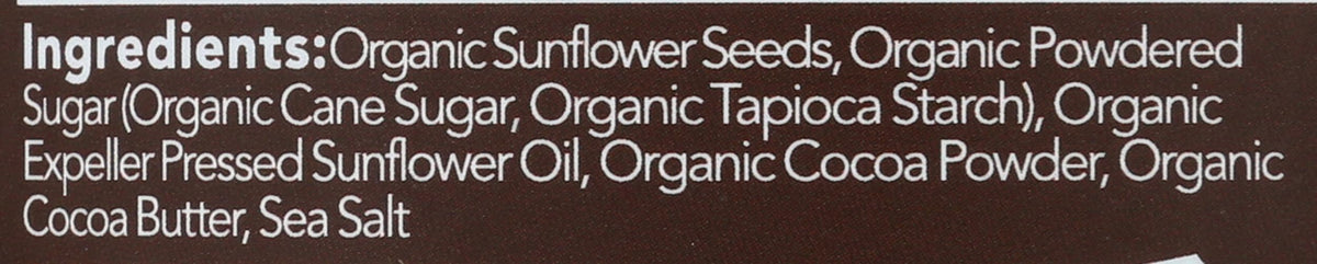 88 Acres Organic Ingredients label close-up emphasizes simple, wholesome components