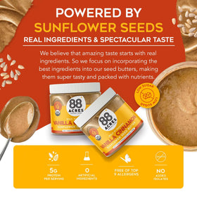 88 Acres sunflower butter spread on toast demonstrates smooth texture ideal for quick breakfast