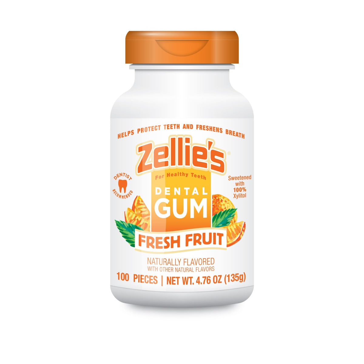 Zellie's fresh fruit xylitol gum pack boosts on the go freshness