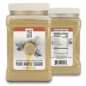 Dessert glaze or finishing touch using A&A Maple Sugar.