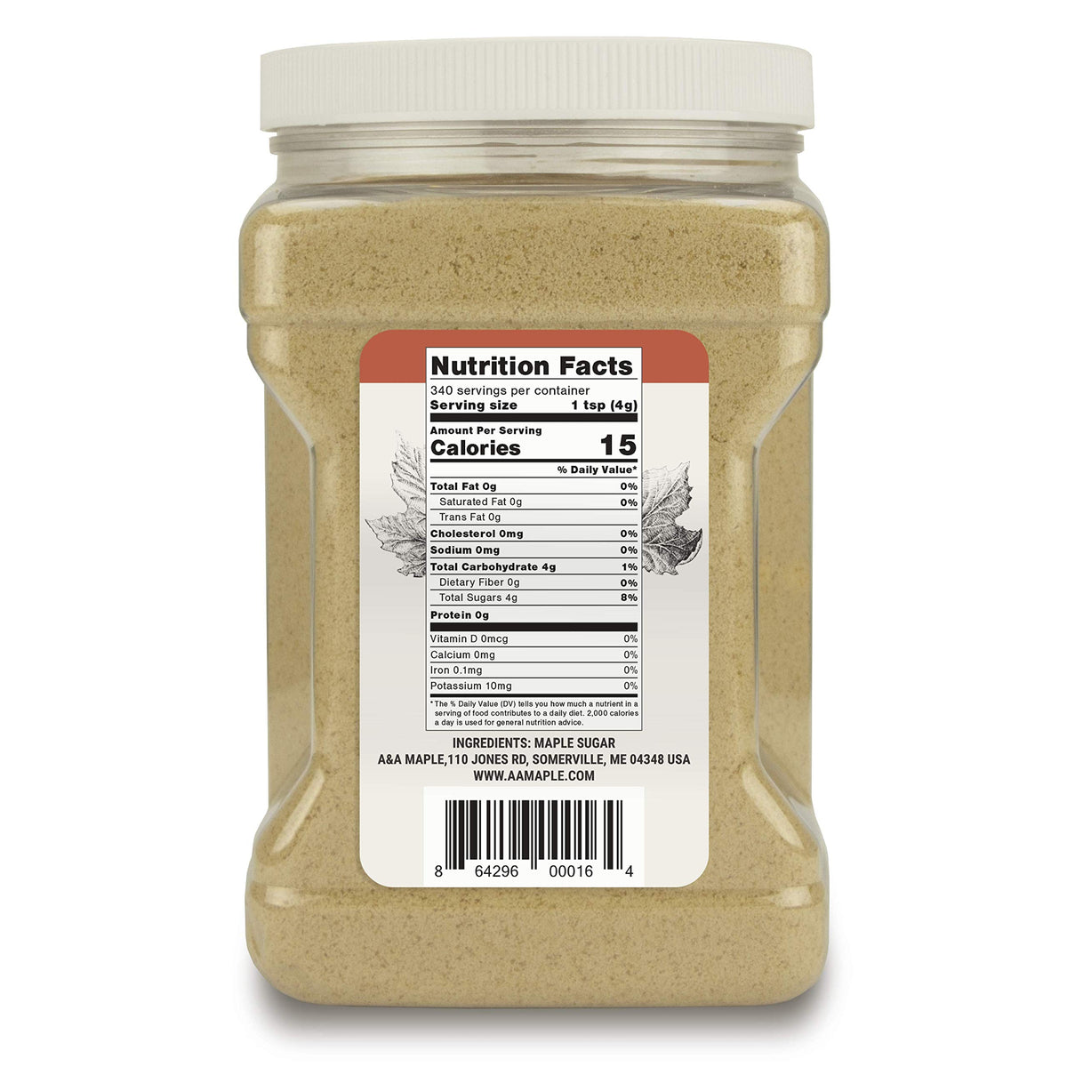 Close-up of maple sugar granules highlighting fine texture for baking.