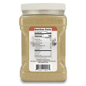 Close-up of maple sugar granules highlighting fine texture for baking.