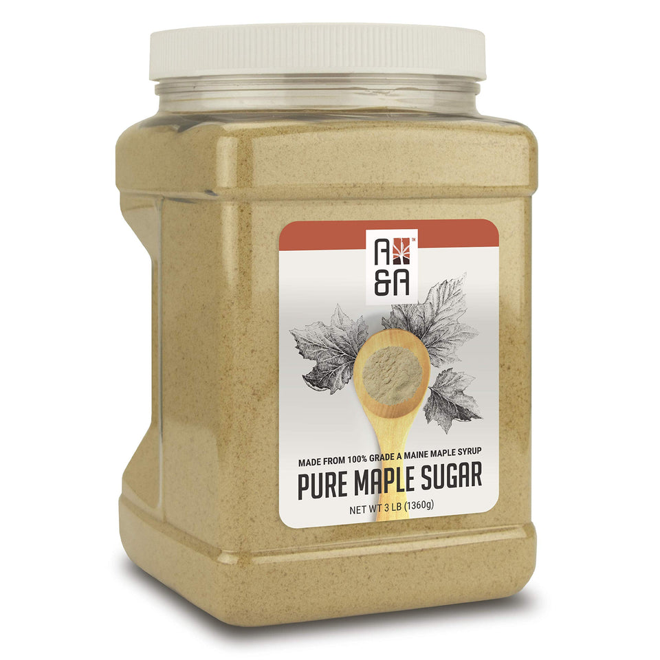 A&A Maple Pure Maple Sugar in a 48 oz bag, versatile sweetness ready to use.