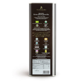 A ATLAS OLIVE OILS organic Moroccan EVOO label highlighting purity