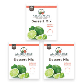 A Blend Above Kokomo Key Lime Pie Mix pack-3 showing three no-bake dessert pouches for easy hosting