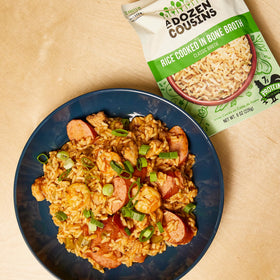 A Dozen Cousins Bone Broth Rice shelf-stable pantry staple