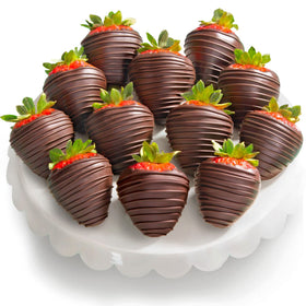 A Gift Inside 12 Dreamy Dark Chocolate Strawberries in a gift box, ideal for gifting