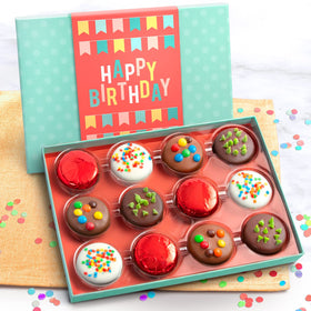A Gift Inside assorted flavors display highlighting milk, white, and dark chocolate varieties.