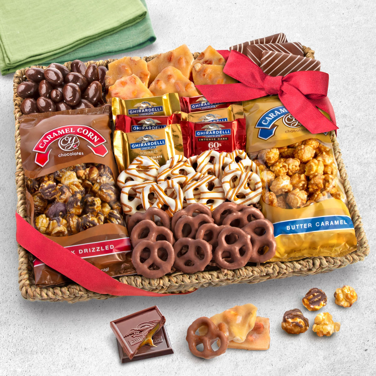 A Gift Inside chocolate-covered nuts, savory crunch and premium chocolate delights.