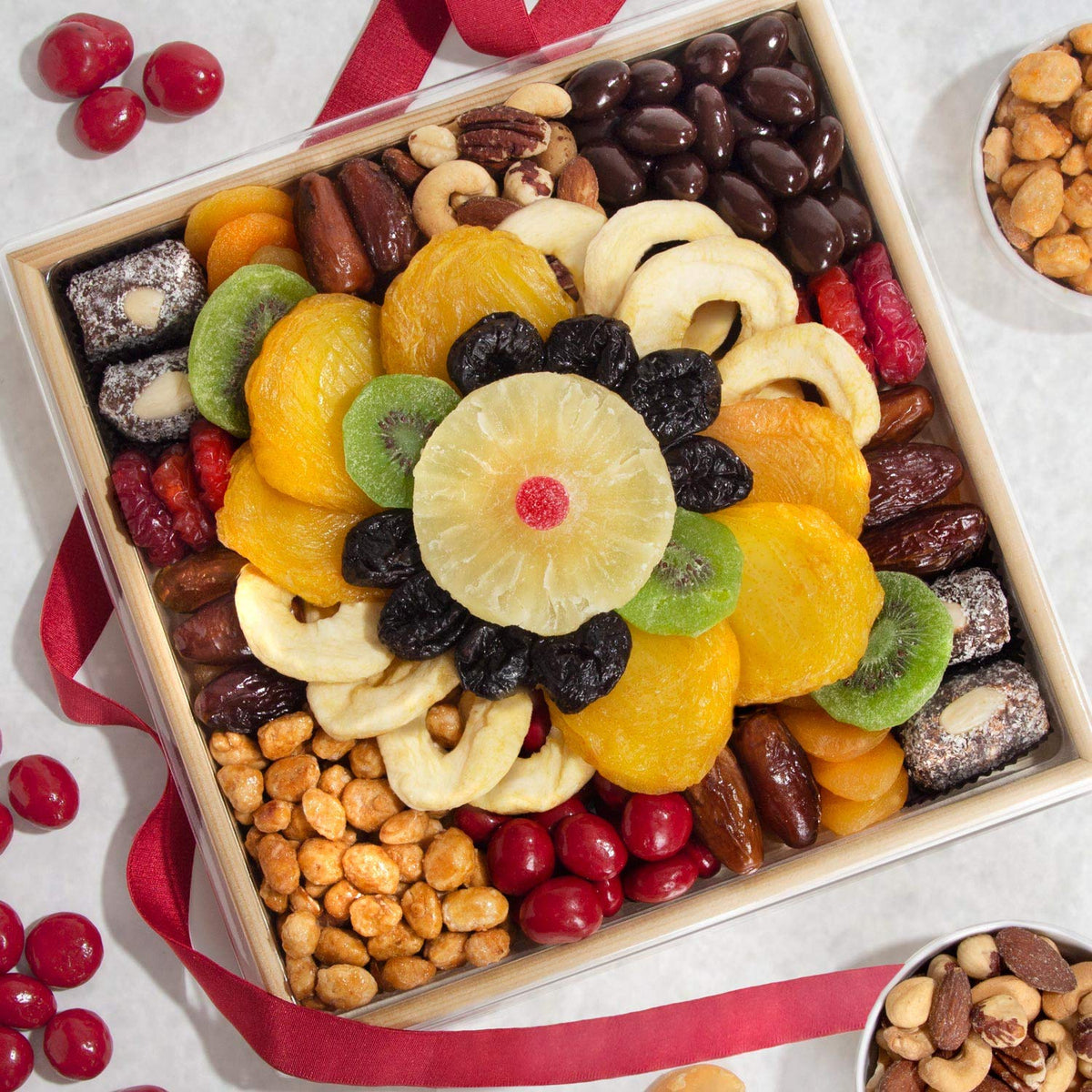 A Gift Inside coconut date nut rolls add tropical texture to the assortment