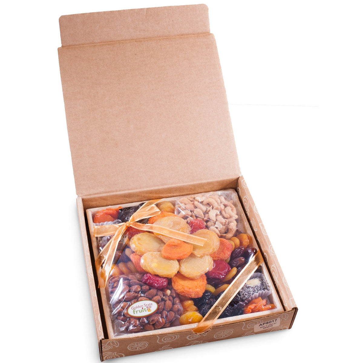 A Gift Inside Flora dried fruit tray wooden tray, reusable presentation