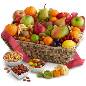 A Gift Inside fresh fruit basket with seasonal citrus and mango, ideal for bright, healthy gifts.