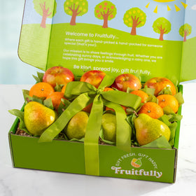 A Gift Inside Fruitfully Trio gift box close-up ideal for gifting occasions.