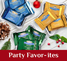 A Gift Inside Ghirardelli holiday presentation box ready for gifting.