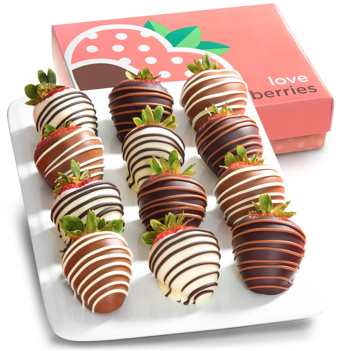 A Gift Inside giant California strawberries, hand dipped in premium chocolate.