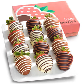 A Gift Inside giant California strawberries, hand dipped in premium chocolate.