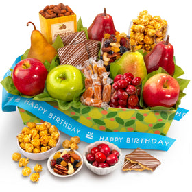A Gift Inside Orchard Delight fruit basket display for celebrations and shareable moments.