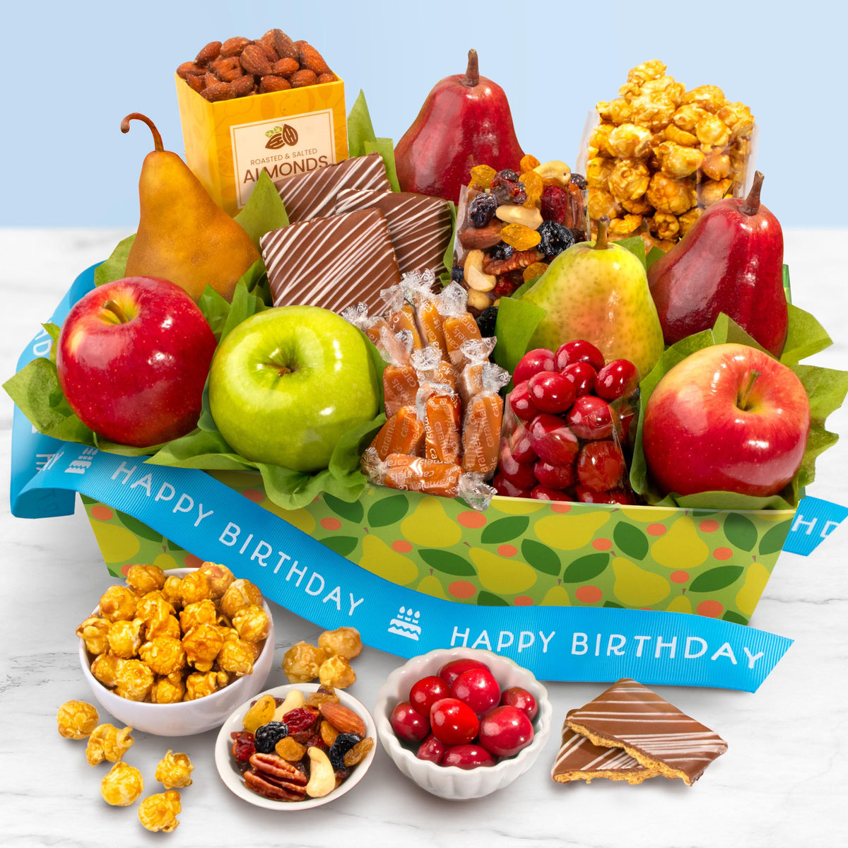 A Gift Inside Orchard Delight fresh fruit selection close-up showcasing vibrant varieties.