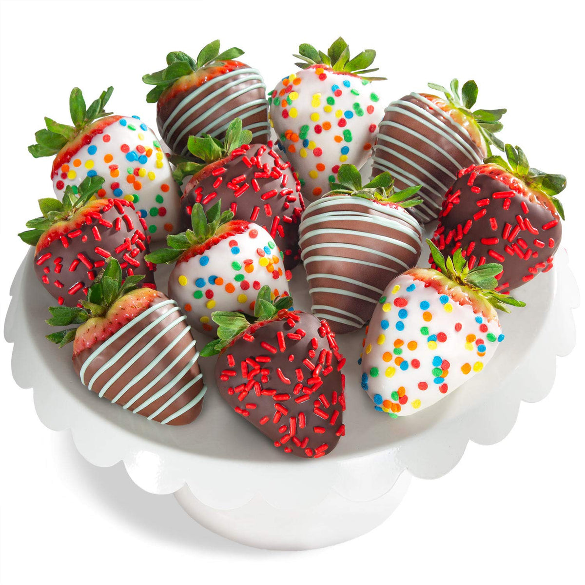 A Gift Inside Happy Birthday strawberries, 12 giant berries ideal for celebrations.
