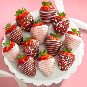 Heart sprinkles decorate each berry for a festive gift moment.