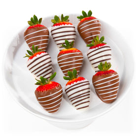 A Gift Inside Love Berries berry bites milk and white chocolate dip close-up for easy sharing
