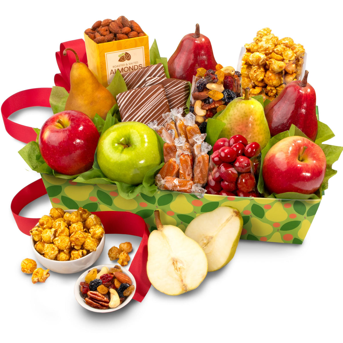 A Gift Inside Orchard Delight fruit basket tray with fresh fruit, ideal for celebrations.