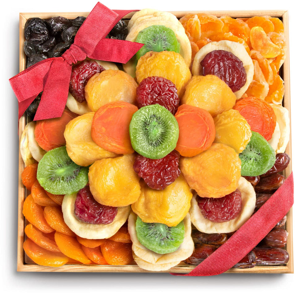 A Gift Inside Sweet Bloom deluxe tray of dried fruits, perfect for gifting.