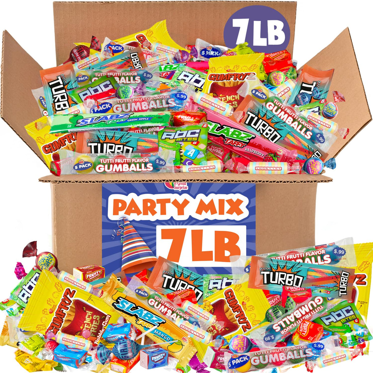 A Great Surprise assorted candy mix 7-pound box for parties and piñatas
