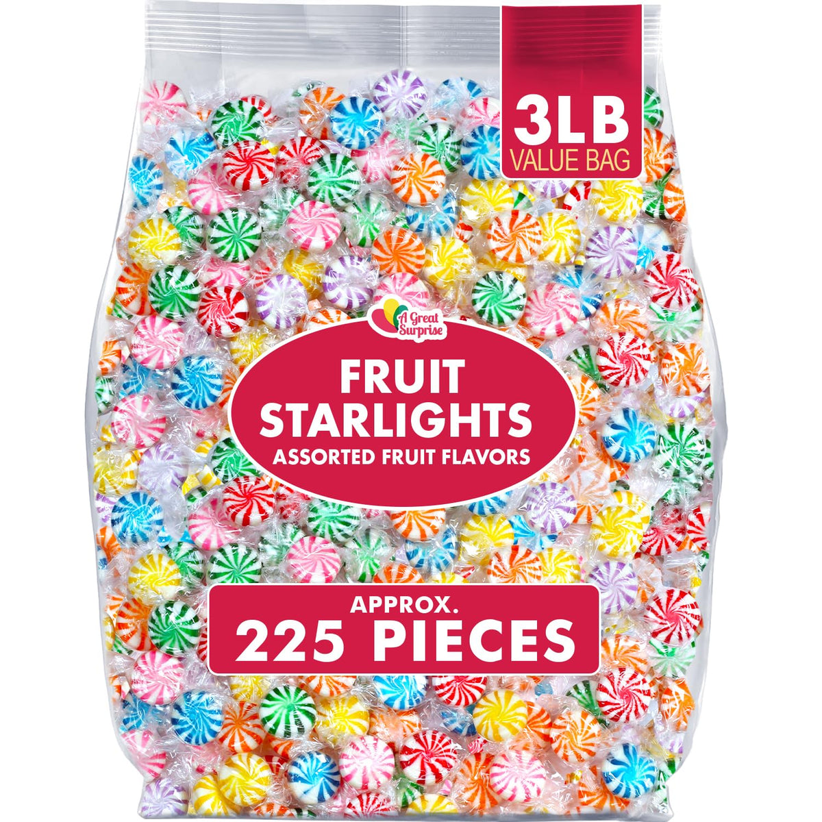 A Great Surprise Assorted Fruit Starlights 3 lb bag for sharing.